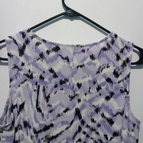 KASPER Women's Purple Print Stretch Sleeveless Blouse Size XS - Picture 6 of 8